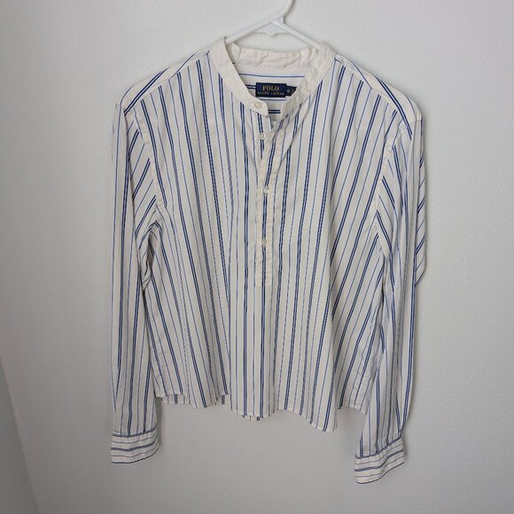 Polo Ralph Lauren Tops - NWT Polo Ralph Lauren Women's Striped Half Button Down Shirt, 12